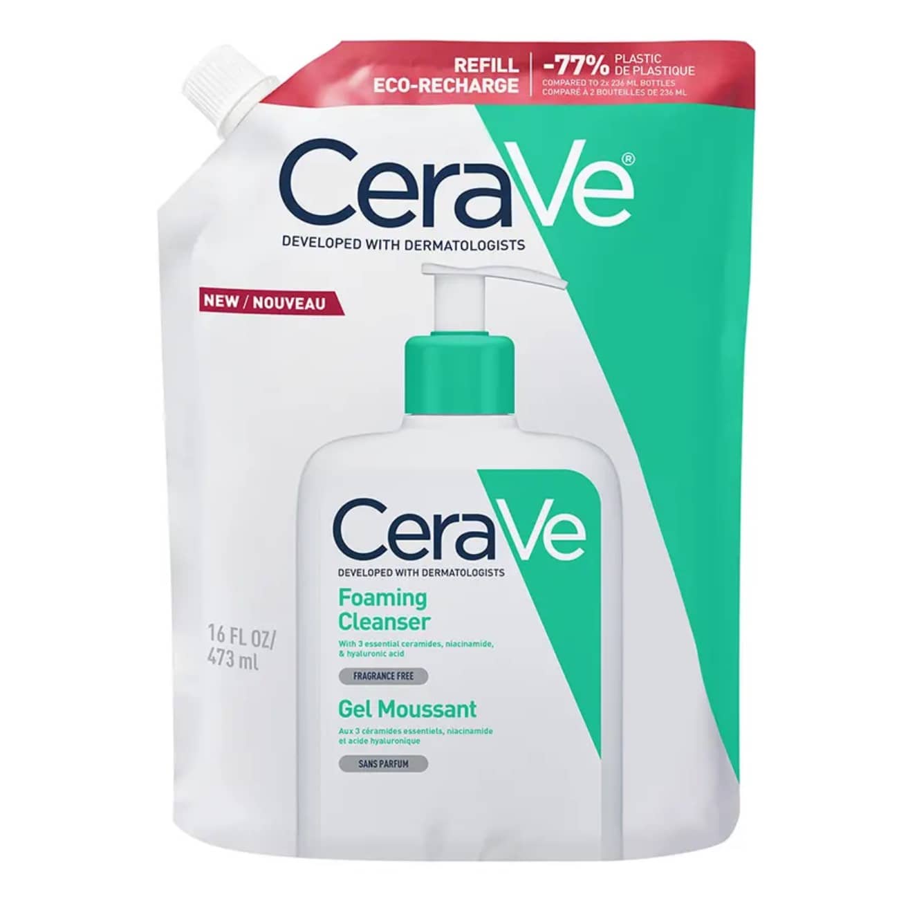 Cerave Foaming Cleanser Gel Espuma de Limpeza Purificante Refill 473ml