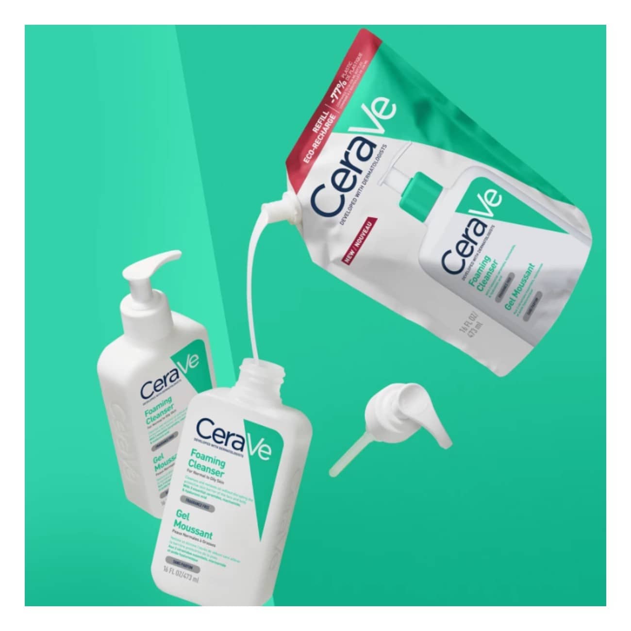 Cerave Foaming Cleanser Gel Espuma de Limpeza Purificante Refill 473ml