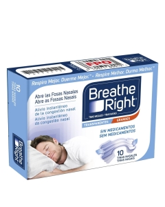 Breathe Right Tiras Nasais Transparentes Tamanho Grande 10un.