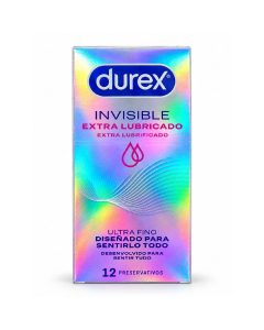 Durex Invisible Extra Lubrificado Preservativos 12un.