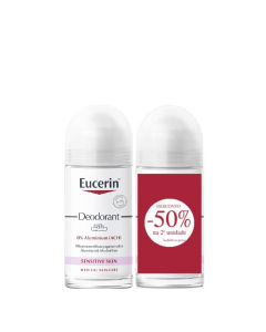 Eucerin Duo Desodorizante 48h 0% Alumínio Roll-On 2x50ml