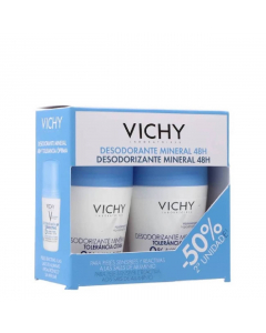 Vichy Desodorante Roll-On Mineral Pele Sensível 48h Pack 2x50ml