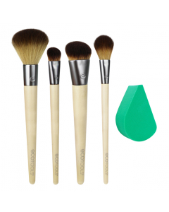 Ecotools Airbrush Complexion Kit Pincéis + Esponja + Suportes Organizadores