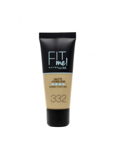 Maybelline Fit Me Matte + Poreless Base Matificante Cor 332 Golden Caramel 30ml