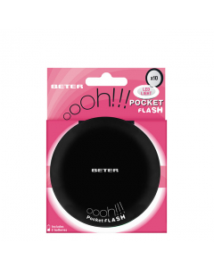 Beter Oooh!!! Pocket Flash Espelho Duplo com Luz Led Cor Preto 1un.