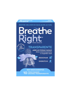 Breathe Right Tiras Nasais Transparentes Tamanho Grande 10un.