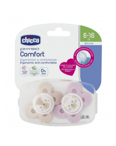 Chicco Physio Comfort Chupeta Silicone Girl 6-16M 2un.