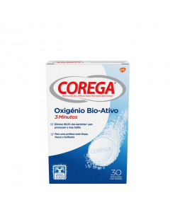 Corega Oxigênio Bio-Ativo Pastilhas Limpeza 30un.