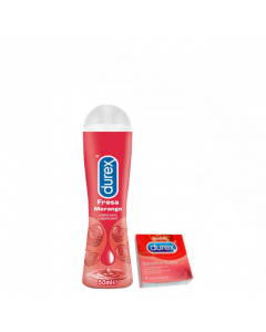 Durex Kit Gel Lubrificante Morango Oferta Preservativos