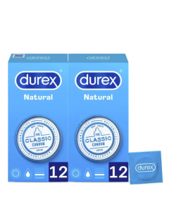 Durex Natural Plus Duo Preservativos 2x12un.