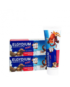 Elgydium Kids Idade do Gelo Duo Gel Dentífrico Morango 2x50ml