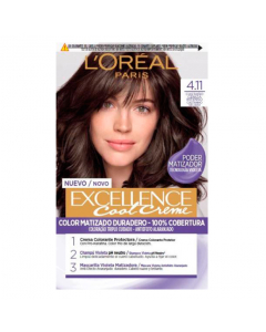 L'Oréal Excellence Cool Creme Coloração Permanente Cor 4.11 Castanho Gelado