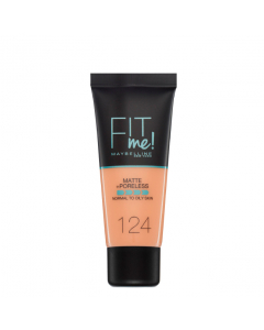 Maybelline Fit Me Matte + Poreless Base Matificante Cor 124 Soft Sand 30ml