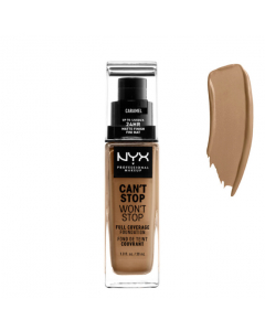 NYX Can't Stop Won't Stop Full Coverage Foundation Base Cor Caramel 30ml