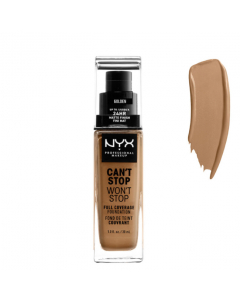 NYX Can't Stop Won't Stop Full Coverage Foundation Base Cor Golden 30ml