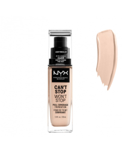 NYX Can't Stop Won't Stop Full Coverage Foundation Base Cor Light Porcelain 30ml