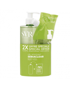 SVR Sebiaclear Kit Gel de Limpeza Purificante 400ml + Recarga 400ml