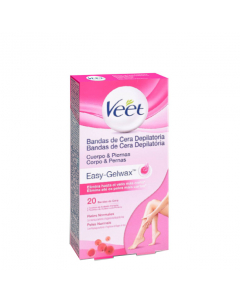 Veet Bandas de Cera Depilatórias Corpo Pele Normal 20un.