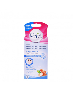 Veet Bandas de Cera Depilatórias Rosto Pele Sensível 20un.